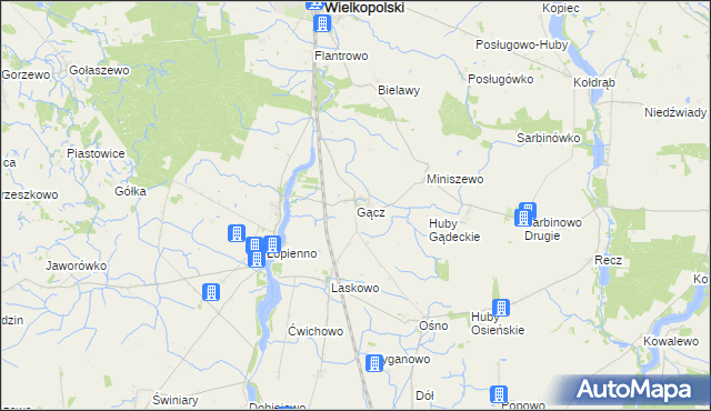 mapa Gącz, Gącz na mapie Targeo