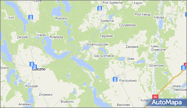 mapa Gaj-Grzmięca, Gaj-Grzmięca na mapie Targeo