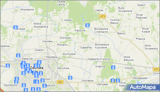 mapa Gajewniki, Gajewniki na mapie Targeo