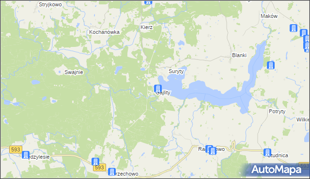 mapa Gajlity, Gajlity na mapie Targeo