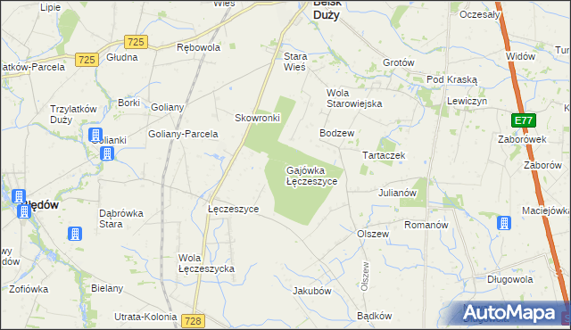 mapa Gajówka Łęczeszyce, Gajówka Łęczeszyce na mapie Targeo