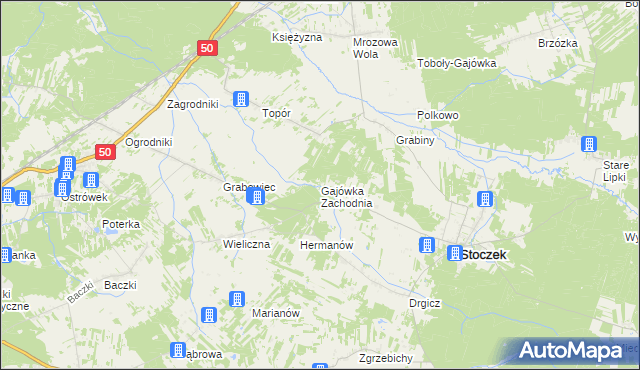 mapa Gajówka Zachodnia, Gajówka Zachodnia na mapie Targeo