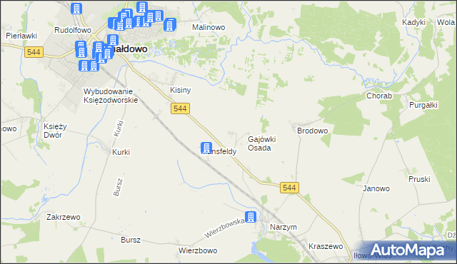 mapa Gajówki, Gajówki na mapie Targeo