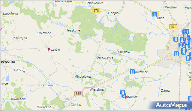 mapa Gałązczyce, Gałązczyce na mapie Targeo