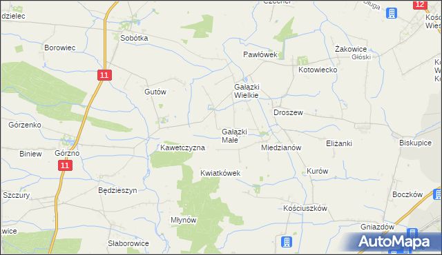 mapa Gałązki Małe, Gałązki Małe na mapie Targeo