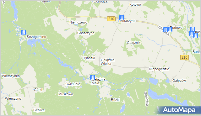 mapa Gałąźnia Wielka, Gałąźnia Wielka na mapie Targeo