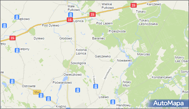 mapa Gałczewko, Gałczewko na mapie Targeo