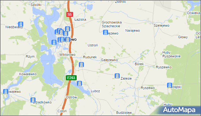 mapa Gałęzewko, Gałęzewko na mapie Targeo