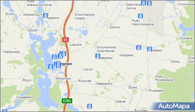 mapa Gałęzewo, Gałęzewo na mapie Targeo