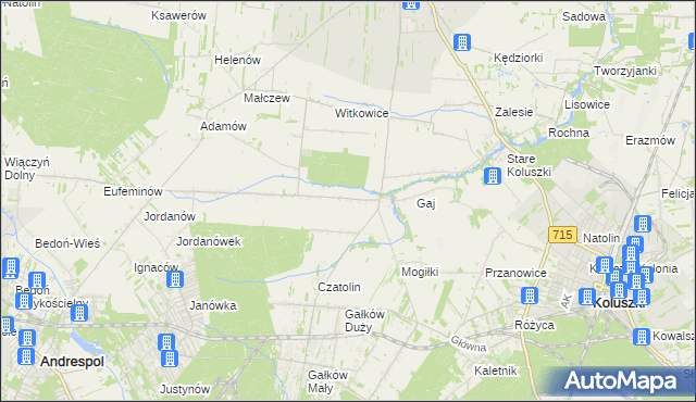 mapa Gałkówek-Parcela, Gałkówek-Parcela na mapie Targeo