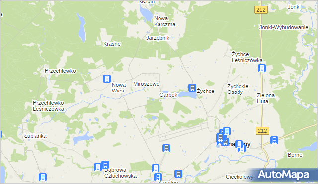 mapa Garbek, Garbek na mapie Targeo