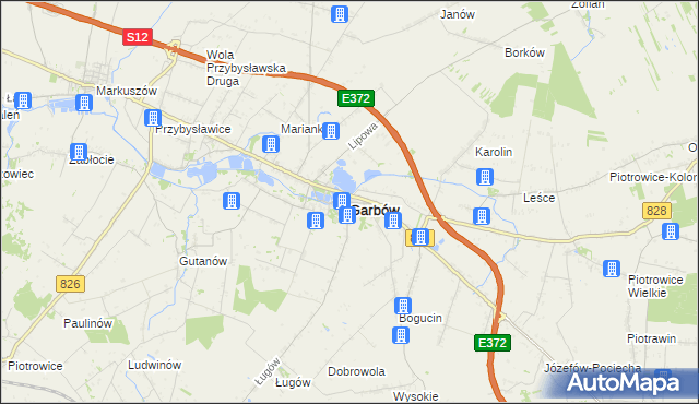 mapa Garbów powiat lubelski, Garbów powiat lubelski na mapie Targeo