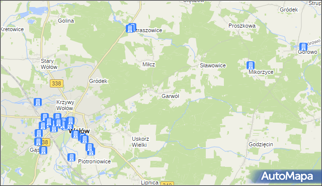 mapa Garwół, Garwół na mapie Targeo