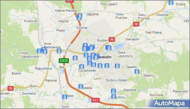 mapa Garwolin, Garwolin na mapie Targeo