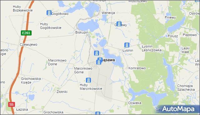 mapa Gąsawa, Gąsawa na mapie Targeo