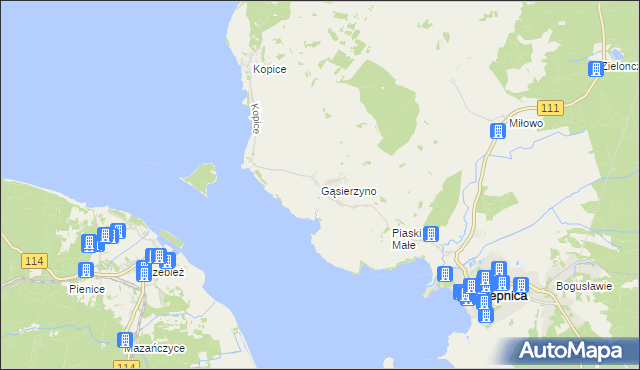 mapa Gąsierzyno, Gąsierzyno na mapie Targeo