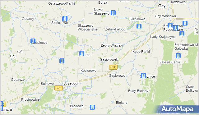 mapa Gąsiorówek, Gąsiorówek na mapie Targeo