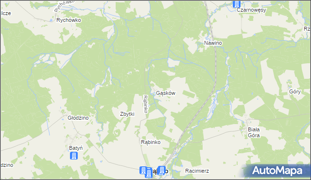 mapa Gąsków, Gąsków na mapie Targeo