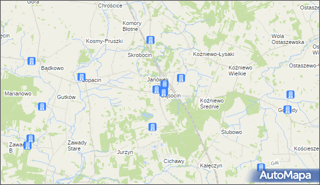 mapa Gąsocin, Gąsocin na mapie Targeo