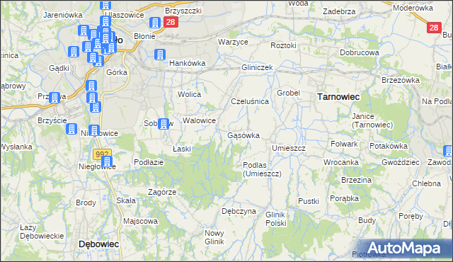 mapa Gąsówka, Gąsówka na mapie Targeo