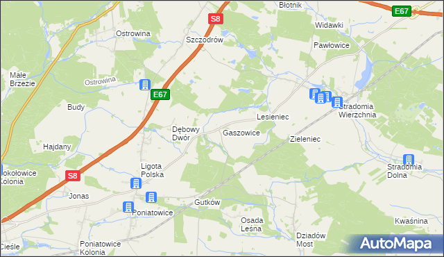 mapa Gaszowice gmina Syców, Gaszowice gmina Syców na mapie Targeo