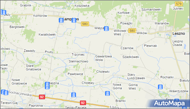 mapa Gawartowa Wola, Gawartowa Wola na mapie Targeo