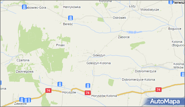 mapa Gdeszyn, Gdeszyn na mapie Targeo