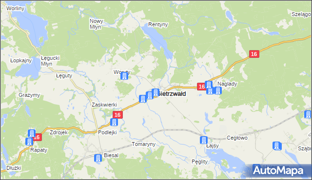 mapa Gietrzwałd, Gietrzwałd na mapie Targeo