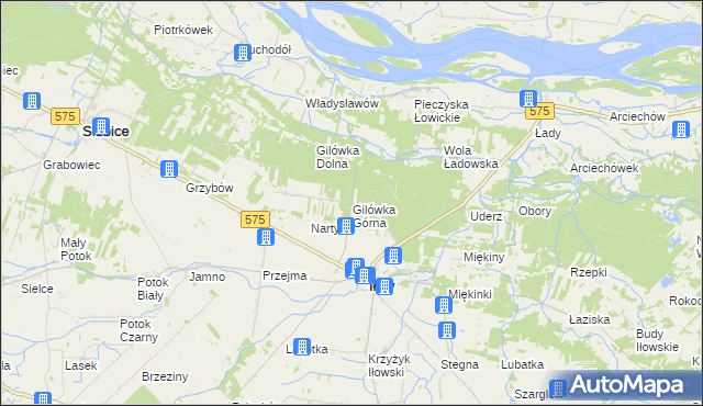 mapa Gilówka Górna, Gilówka Górna na mapie Targeo