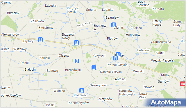 mapa Giżyczki, Giżyczki na mapie Targeo
