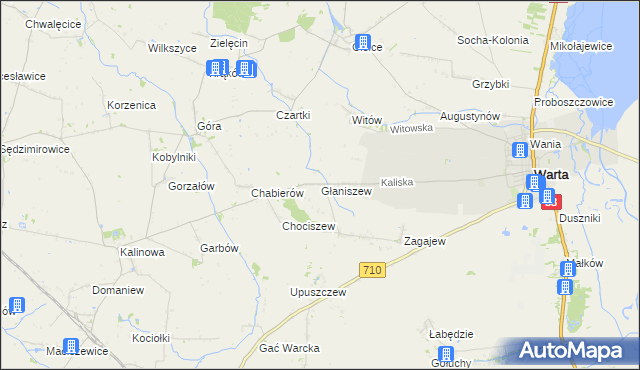 mapa Głaniszew, Głaniszew na mapie Targeo