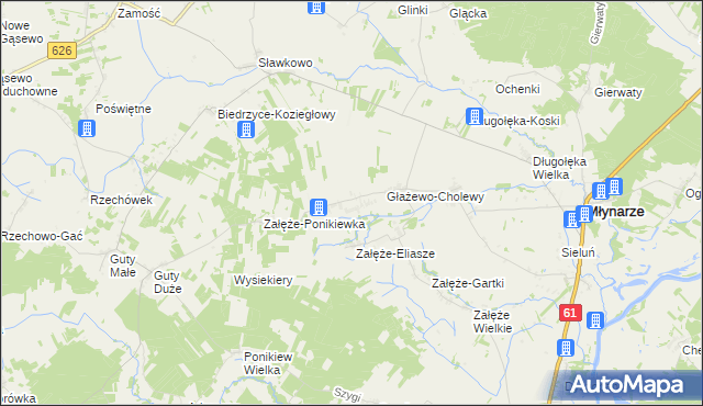 mapa Głażewo-Święszki, Głażewo-Święszki na mapie Targeo