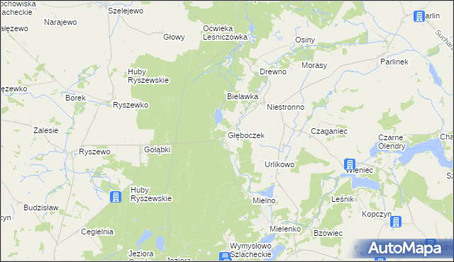 mapa Głęboczek gmina Mogilno, Głęboczek gmina Mogilno na mapie Targeo