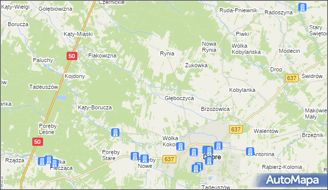 mapa Głęboczyca, Głęboczyca na mapie Targeo