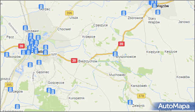 mapa Głęboka gmina Strzelin, Głęboka gmina Strzelin na mapie Targeo