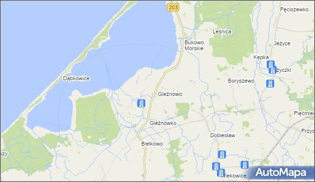 mapa Gleźnowo, Gleźnowo na mapie Targeo