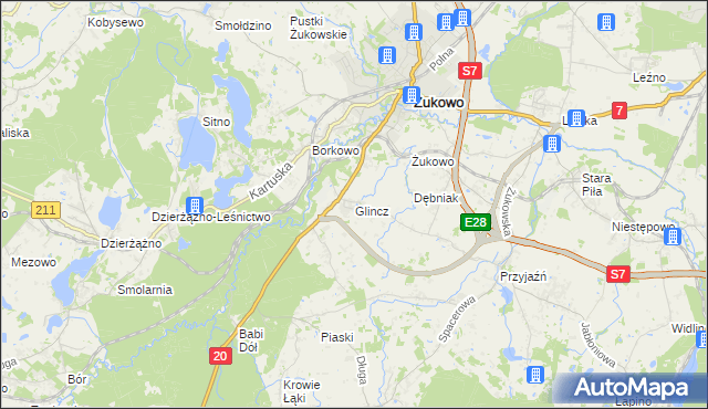 mapa Glincz, Glincz na mapie Targeo