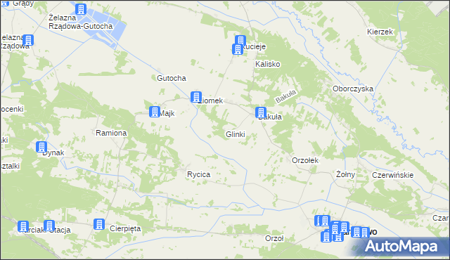 mapa Glinki gmina Baranowo, Glinki gmina Baranowo na mapie Targeo