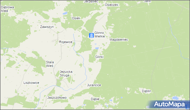 mapa Glinki gmina Rojewo, Glinki gmina Rojewo na mapie Targeo