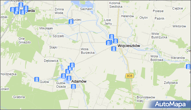 mapa Glinne gmina Wojcieszków, Glinne gmina Wojcieszków na mapie Targeo