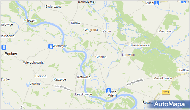 mapa Głobice, Głobice na mapie Targeo