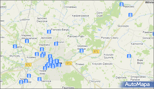 mapa Głodowo Wielkie, Głodowo Wielkie na mapie Targeo