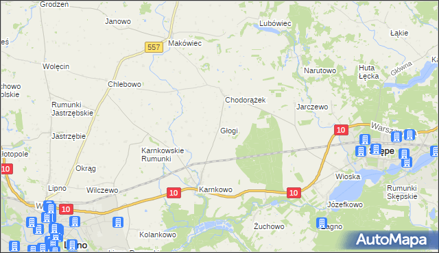 mapa Głogi, Głogi na mapie Targeo