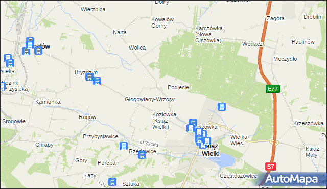 mapa Głogowiany-Stara Wieś, Głogowiany-Stara Wieś na mapie Targeo