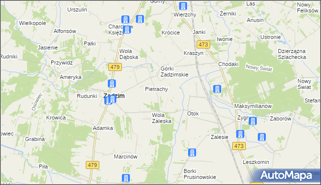 mapa Głogowiec gmina Zadzim, Głogowiec gmina Zadzim na mapie Targeo