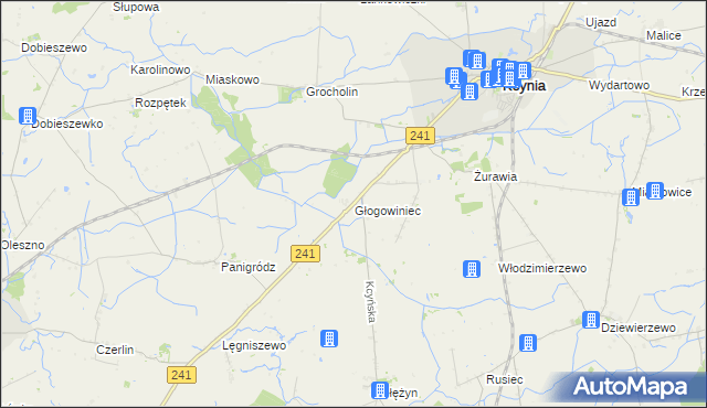 mapa Głogowiniec, Głogowiniec na mapie Targeo