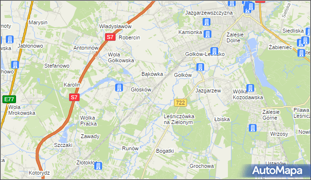 mapa Głosków-Letnisko, Głosków-Letnisko na mapie Targeo