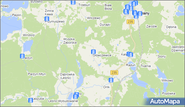mapa Główczewice, Główczewice na mapie Targeo