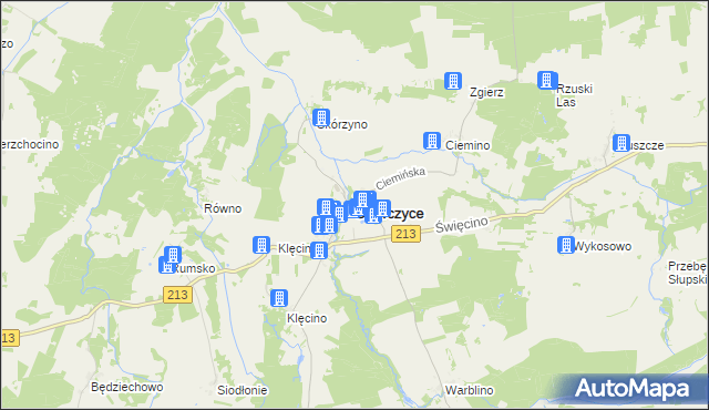 mapa Główczyce powiat słupski, Główczyce powiat słupski na mapie Targeo