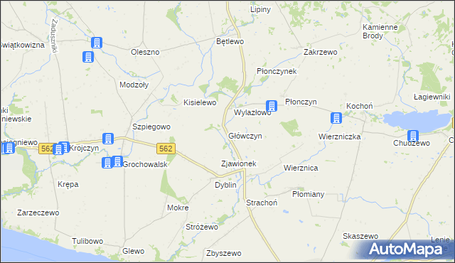 mapa Główczyn gmina Dobrzyń nad Wisłą, Główczyn gmina Dobrzyń nad Wisłą na mapie Targeo